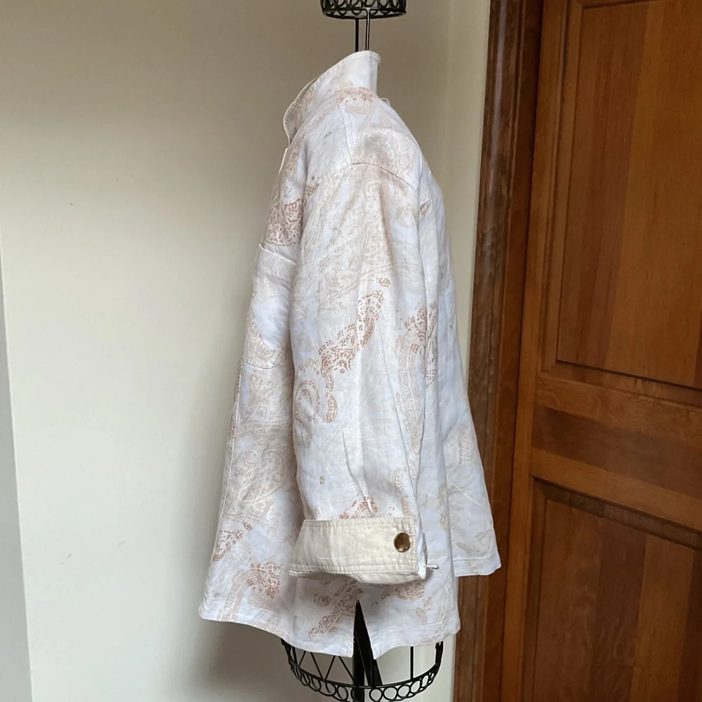 Chico’s Reversible Linen Jacket, New, 2/L - Picture 4 of 7